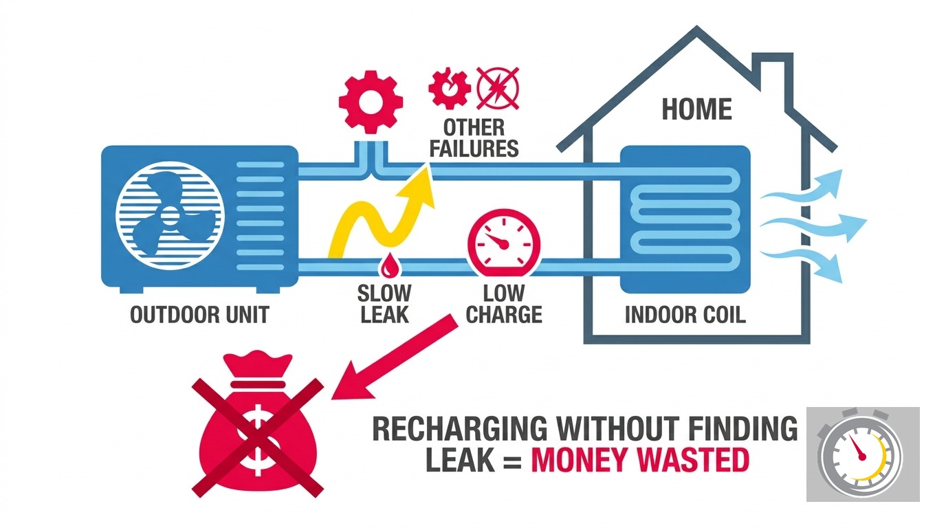 AC Refrigerant Leak Signs: Slow Leak vs. Other Failures
