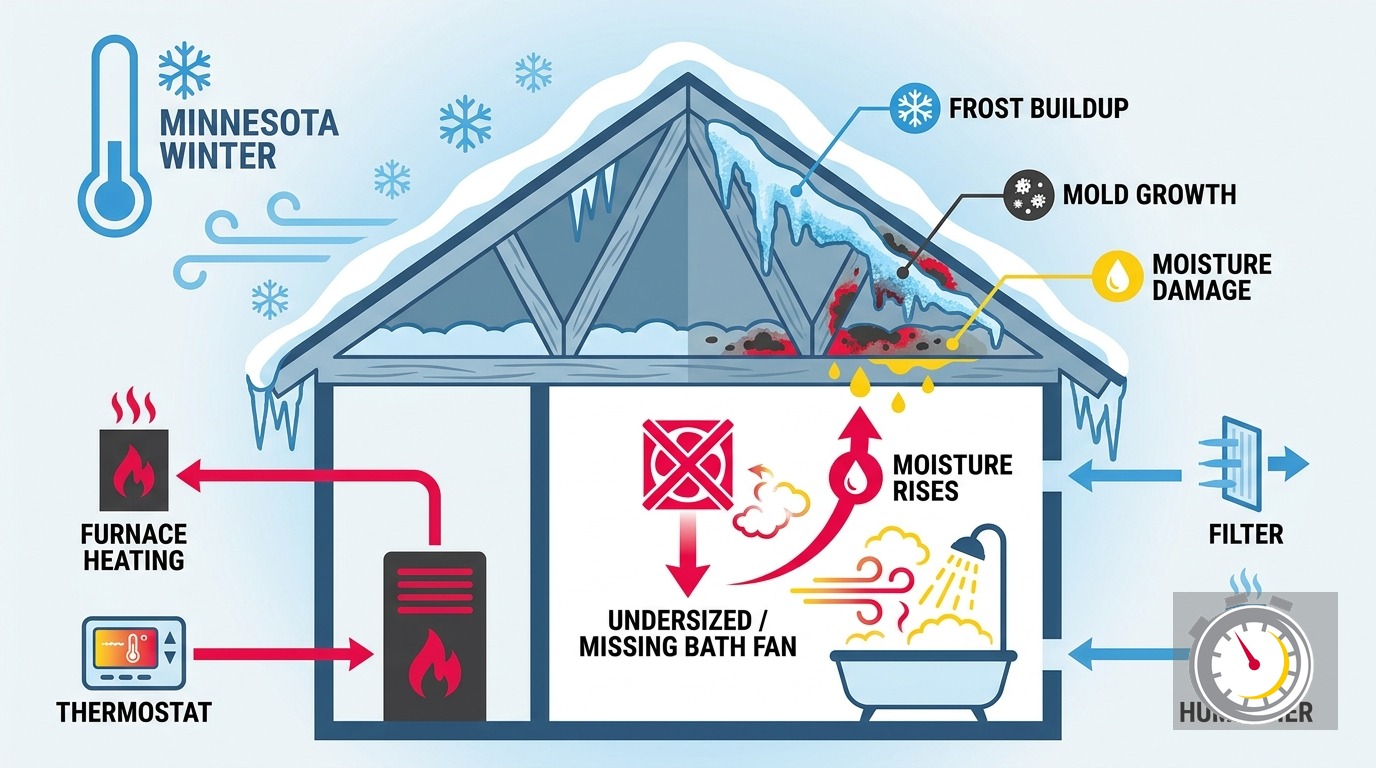 Bathroom Exhaust Fan Winter Moisture: What Minnesotans Miss