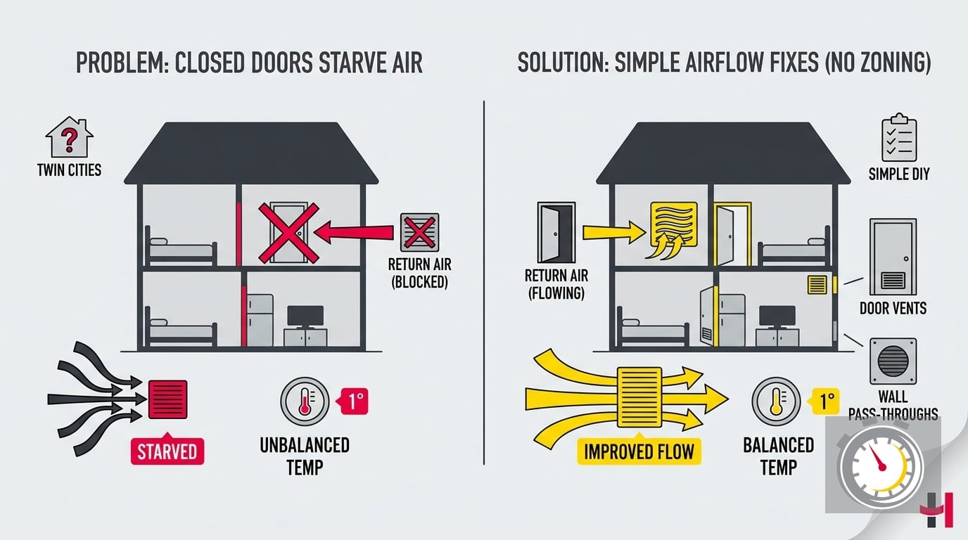 Closed Bedroom Doors Are Hurting Your HVAC Pressure