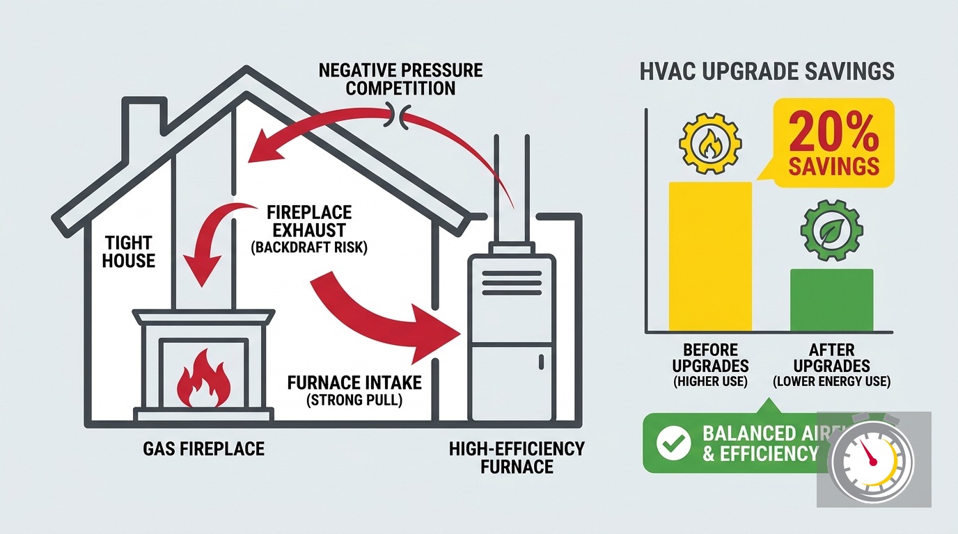 Gas Fireplace and Furnace Sharing Combustion Air Minnesota