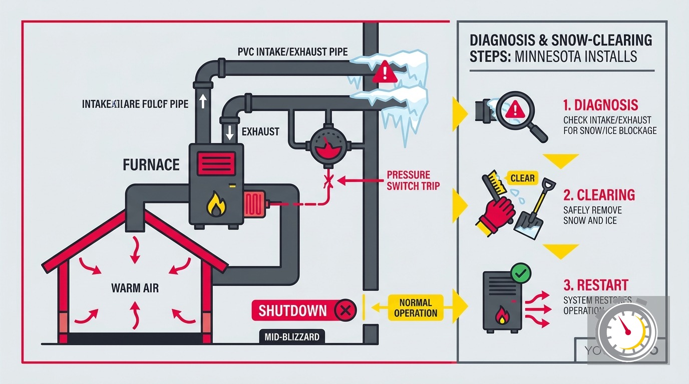 Furnace Shuts Off in Cold Weather: Snow-Blocked Vent Fix