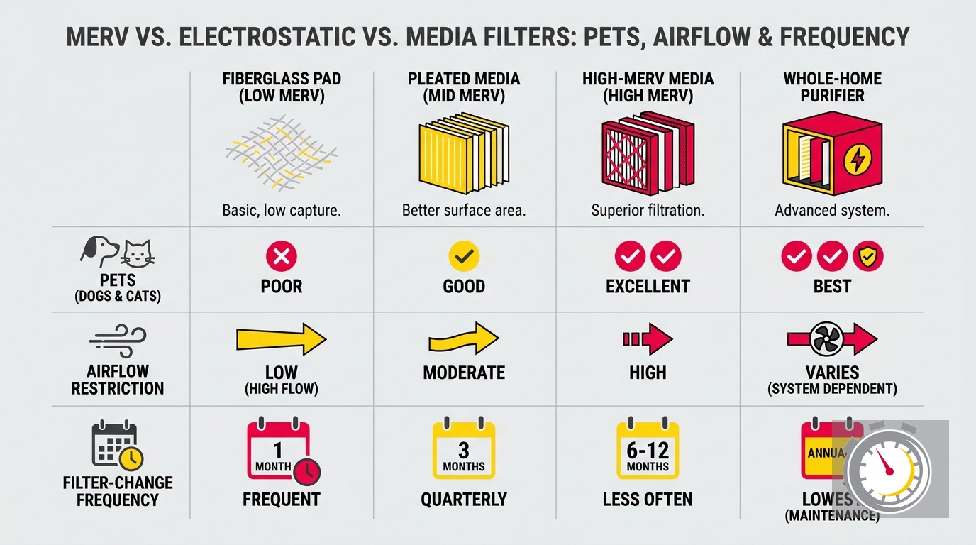 Best HVAC Filter for Pet Owners: MERV vs. Electrostatic vs. Media Cabinet